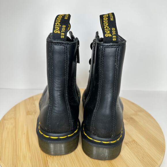 Dr. Martens 1460 Pascal Nappa Front Zip Boots Combat Black Leather Womens Size 6 - Picture 6 of 7